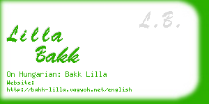 lilla bakk business card